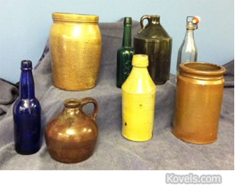 Crock, jug, pottery & bottles - WVIZ auction