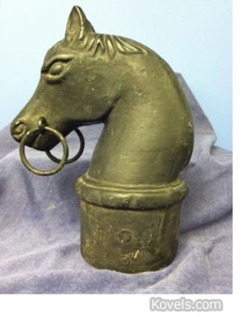 Cast iron horse hitching post