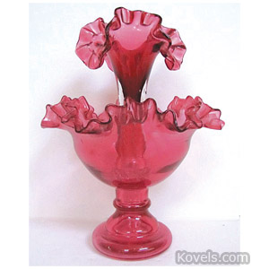 Fenton cranberry single lily epergne